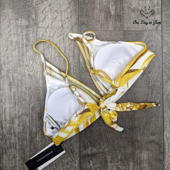 Bcbgmaxazria Palm Leaf Bikini Top Size 6 - Picture 4 of 4